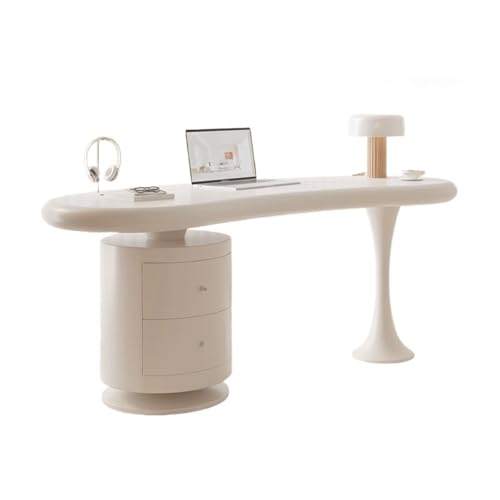 NexaGeniX Computertisch Creme Wind Massivholz Schreibtisch Kleiner Haushalt Französisch Licht Luxus geformt Schreibtisch Designer Premium Sinn for PC Tisch Schreibtisch für Homeoffice(140x60x75cm) von NexaGeniX