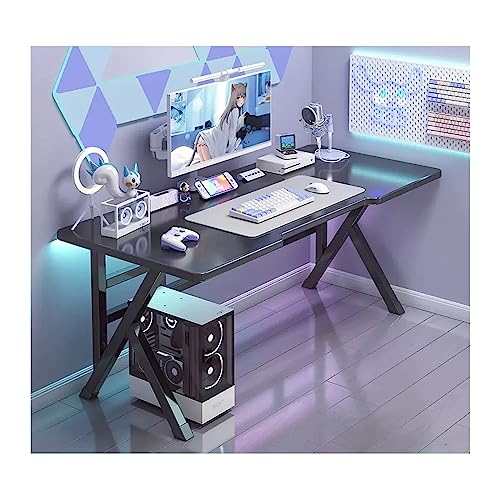 NexaGeniX Computertisch Desktop-PC-Tisch, weißer Gaming-Tisch, Live-einfacher Schlafzimmertisch, Heimtisch, schwarz-weißer PC-Tisch Schreibtisch für Homeoffice(Schwarz,100 * 60 * 74cm) von NexaGeniX