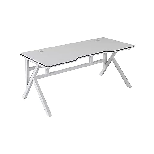 NexaGeniX Computertisch Desktop-PC-Tisch, weißer Gaming-Tisch, Live-einfacher Schlafzimmertisch, Heimtisch, schwarz-weißer PC-Tisch Schreibtisch für Homeoffice(Weiß,140 * 60 * 74cm) von NexaGeniX