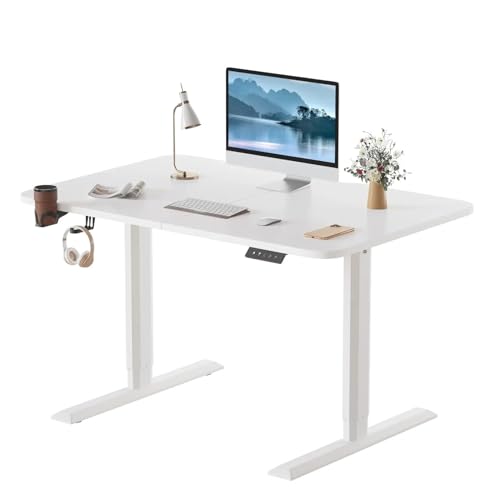 NexaGeniX Computertisch Elektrischer Stehpult Höhenverstellbarer Schreibtisch Computer T-förmige Metallhalterung Schreibtisch für Homeoffice von NexaGeniX