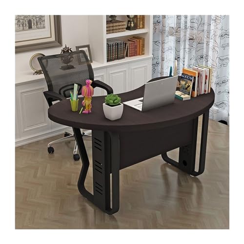 NexaGeniX Computertisch Home PC Tisch Boss Schreibtisch Büro Schreibtisch Crescent Arc Shopkeeper Tisch Einzel Schreibtisch für Homeoffice(Schwarz,160x103x75cm) von NexaGeniX