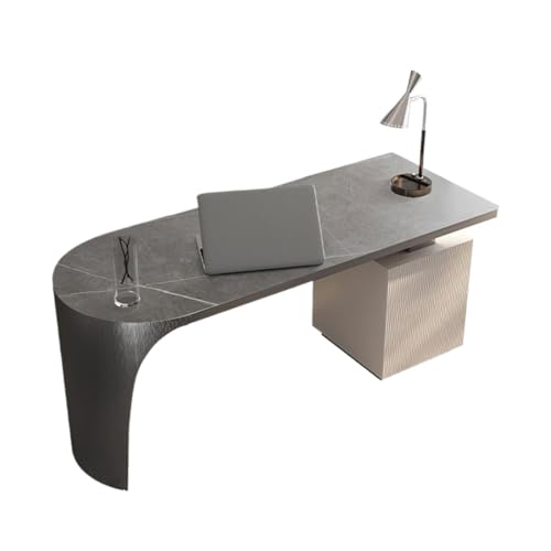 NexaGeniX Computertisch Minimalistischer Schreibtisch Moderner PC-Tisch aus Steinplatten Home Study Designer High-End-Büroschreibtisch Schreibtisch für Homeoffice(Grigio,160 * 70 * 74cm) von NexaGeniX