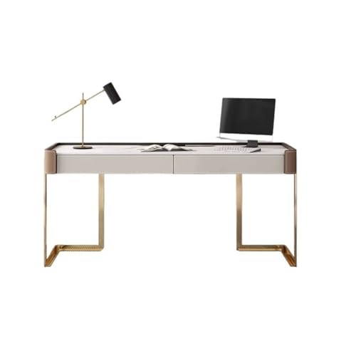 NexaGeniX Computertisch Rock Plate Sattelleder Schreibtisch Modern Home Light Luxus Arbeitszimmer Designer Büro Schreibtisch an der Wand Student PC Tisch Schreibtisch für Homeoffice(160 * 60 * 75cm) NexaGeniX Computertisch Rock Plate Sattelleder Schreibtisch Modern Home Light Luxus Arbeitszimmer Designer Büro Schreibtisch an der Wand Student PC Tisch Schreibtisch für Homeoffice(160 * 60 * 75cm) von NexaGeniX