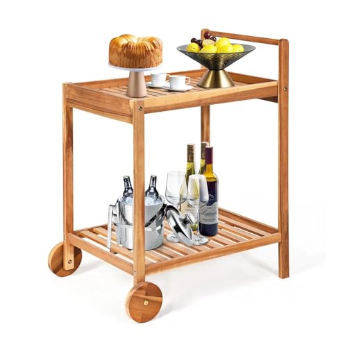 NexaGeniX Küchenwagen 2-stufiger rollender Küchenwagen, Esszimmer-Servierwagen for den Außenbereich mit Rädern mit Rädern von NexaGeniX