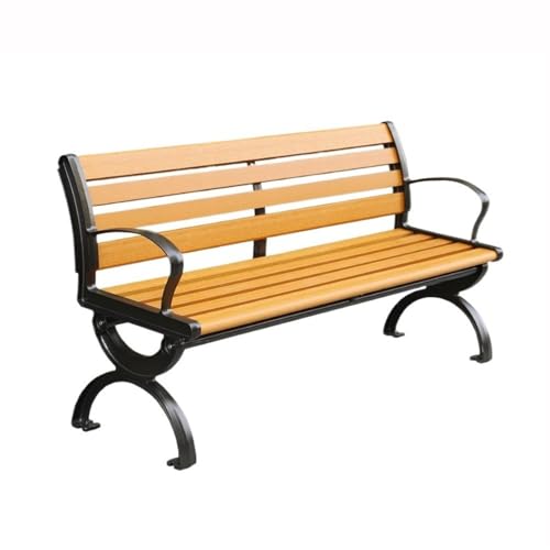 NexaGeniX Outdoor Bank Große Kunststoff-Holzbank mit Rückenlehne for den Außenbereich, Mehrpersonen-Freizeitpark, Aluminium-Außenbank Gartenbank von NexaGeniX