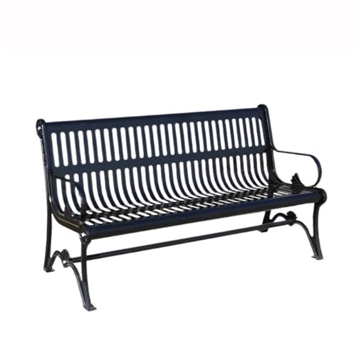 NexaGeniX Outdoor Bank Schwarze Freizeit-Rückenlehne-Outdoor-Bank Mehrpersonen-Parkbank 1,5/1,8 Meter Gartenbank(Mittel) von NexaGeniX