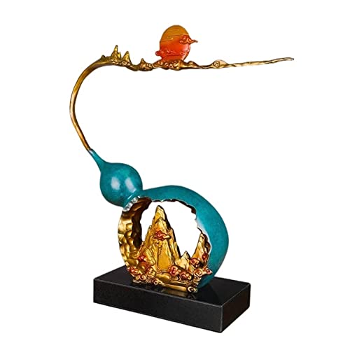 NexaGeniX Schreibtisch-Dekor Kupfer-Kürbis-Eingangs-Ornament, chinesische Wohnzimmer-Büro-Desktop-Bogu-Regal-Dekorationen Schreibtisch-Accessoires für Zuhause von NexaGeniX