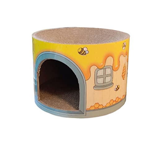 NexaGeniX kratzbrett für Katzen Doppellagiges Katzenkratzbrettnest Katzennest integrierte Hausschleifkralle Katzenkratzbrettnest schuppt Keine Katzenvorräte kratzmatte(L) von NexaGeniX