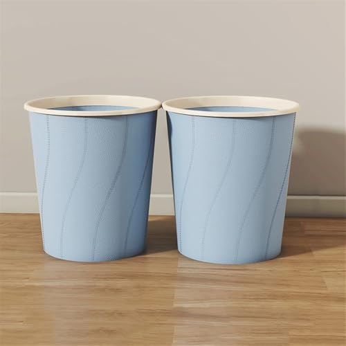 NexaGeniX mülleimer Papierkorb, runder, deckelloser Doppeleimer-Design, großer Kunststoff-Papierkorb for Privatküchen und Cafés, 2er-Pack mülleimer für Innenbereich(Blue) von NexaGeniX