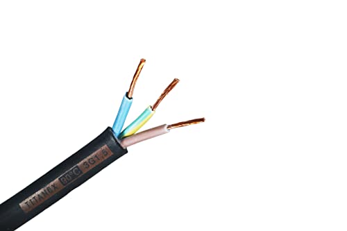 TITANEX H07RN-F 3x1,5 mm² Schwere Gummileitung Gummischlauchleitung Schwarz Meterware (3x1,5mm²) von Nexans Titanex