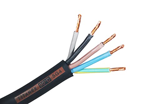 TITANEX H07RN-F 5x4mm² Schwere Gummileitung Gummischlauchleitung Schwarz Meterware (5x4mm²) von Nexans Titanex