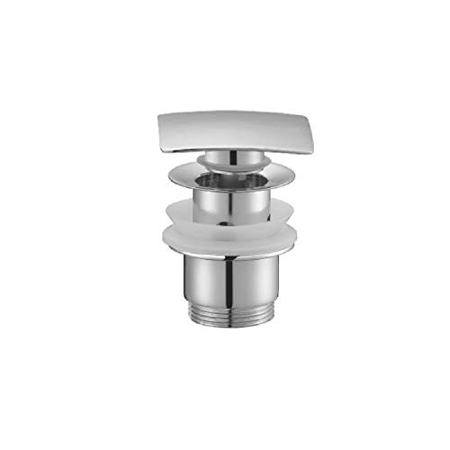 Ablaufventil Ablauf Push Open Klick-Klack für Waschbecken Waschtisch Metall Chrom Quadro Eckig Quadratisch von Nexe