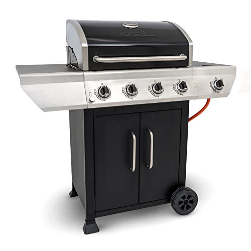 Nexgrill 4B Classic Gasgrill I 4 + 1 Brenner Gas Grill mit Seitenbrenner I Grillwagen mit Grillthermometer, Seitenablage und Seitenkochfeld von Nexgrill