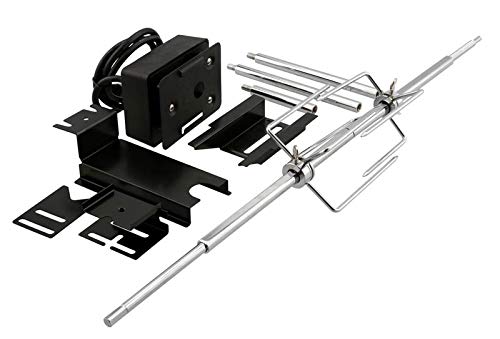 Nexgrill Edelstahl Grill-Drehspieß Set mit Motor bis zu 111cm, Elektrischer Grillspieß inkl. Fleischgabeln, Rotisserie Gasgrill BBQ Grilldrehspiess von Nexgrill