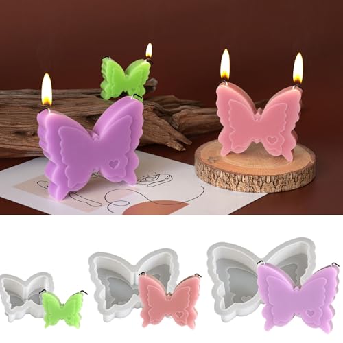 3 Stück Silikonform Schmetterling, Silikonformen Gießformen Frühling Schmetterling Gipsformen zum Gießen Gießformen Silikon Frühling Gießform Schmetterling Giessform Silikon für Kerzen Gips (A) von Nexoria