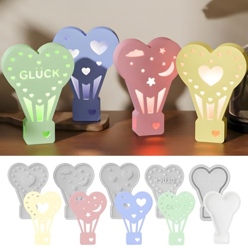 4 Stück Silikonformen Gießformen, 3D Silikonform Frühling Ballon mit Herz Gießformen Silikon Ballon Gipsform zum Gießen Giessform Silikon Silikonform Weihnachten für 3D-Ballon (B) von Nexoria