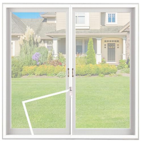 Fliegengitter Fenster mit Klettband, Fliegengitter Fenster mit Zipper Selbstklebende Fliegengitter Insektenschutz Fenster Fliegengitters Moskitonetze Fenster für Bildschirme (130x150cm-A) von Nexoria