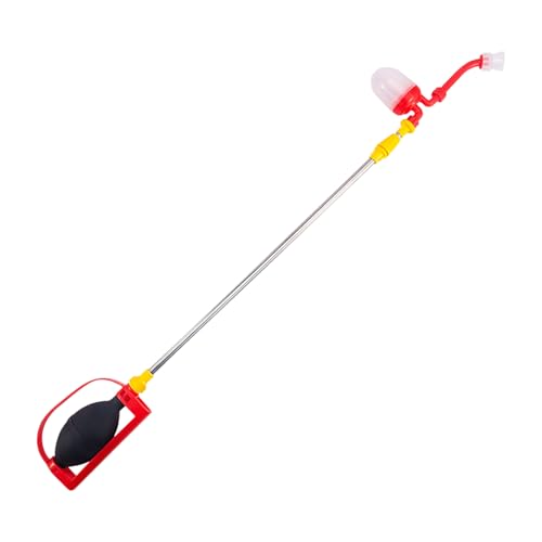 Kieselgur Pulverzerstäuber, Kieselgur Zerstäuber Kieselgur Staubwedel mit Einstellbarer Länge 44-80cm Garten Künstlicher Bestäuber Pulverstreuer für Garten (Rot) von Nexoria