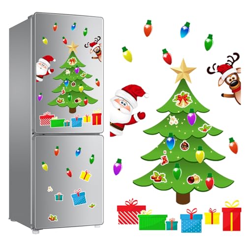 Magnetische Weihnachtsbaum für Kühlschrank, Weihnachtsdeko Weihnachtsbaum Kühlschrank magnetische Aufkleber Sets Weihnachten Deko Magnetisch Aufkleber Weihnachtsbaum Magnete für Kühlschrank Tür (B) von Nexoria