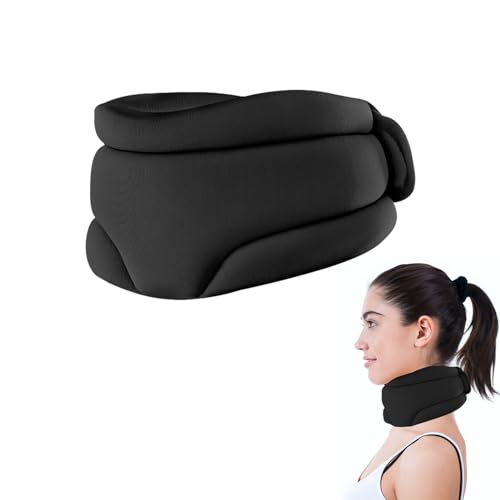 Nackenstütze, Nackenstrecker Schlafhilfe Nackenstütze Neck Support Nackenstütze Schnarchen Halskrause Nackenbandage für Nackenschmerzen und Unterstützung Nackenkissen für Frauen Männer (Schwarz) von Nexoria