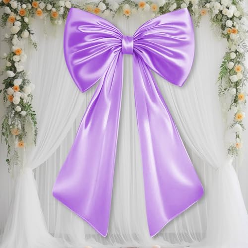 Nexoria Große Schleife, 105 * 65cm Große Satinschleife Geschenkschleife Selbstklebende Satinschleifen Rosa Wanddekoration Rote Schleifen Große Satinschleifen für Weihnachten Verlobung Hochzeit (Lila) von Nexoria