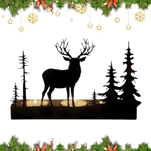 Nexoria Metall Kerzenhalter Adventskranz, Adventskerzenhalter Vintage Kerzenständer für DIY Weihnachten, Metall, Schwarz, 1 Stück von Nexoria