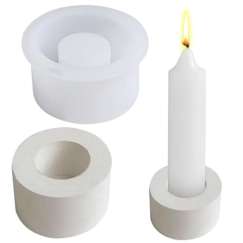 Nexoria Silikonform Kerzenhalter, Pentagramm Gießform Kerzenhalter Runder Silikonform Kerzenhalter Stabkerze Silikon Kerzenformen Sterne Silikon Kerzenhalter Form Für Halloween Weihnachten (B) von Nexoria