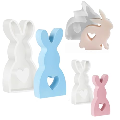 Nexoria Silikonform Ostern, Ostern Kaninchen Silikonformen Kaninchen Kerze Silikonform Osterhase Gießform Kaninchen Gießform Ostern DIY Epoxidharz Formen Für Hase Deko (3pcs) von Nexoria