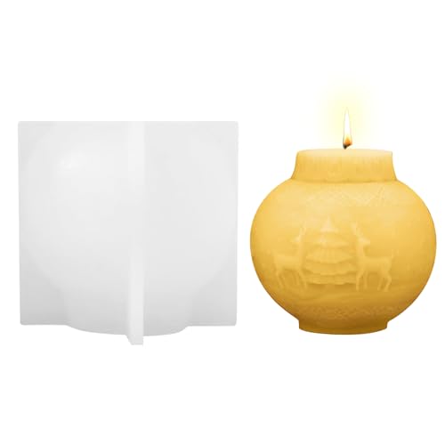Nexoria Silikonform Weihnachten, Weihnachten Geometrische Kugel Silikon Gießform Kerzenhalter Schneeflocke Formen Kugeln Runder Silikonform Kerzenhalter Silikon Kerzenhalter Form Für Weihnachten (C) von Nexoria
