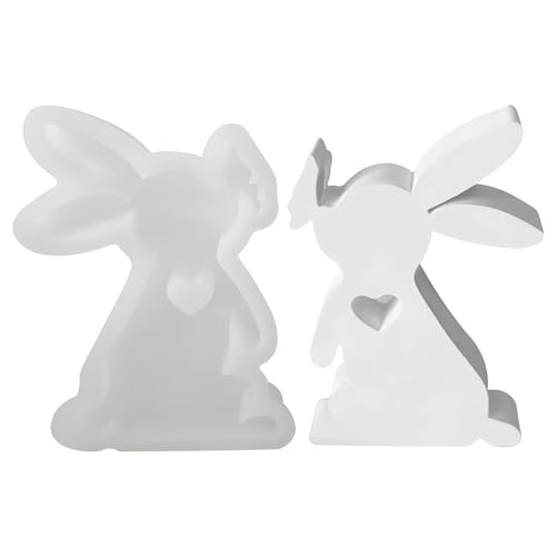 Ostern Kaninchen Silikonformen Gießformen, 3D Kaninchen Kerze Silikonform Osterhase Silikonformen Gießformen Ostern Kaninchen Gießformen Silikon Osterhase Beton Zum Gießen for Dekoration (E) von Nexoria