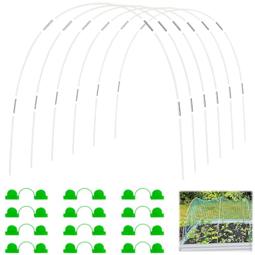 Pflanztunnel Bögen, Tunnelbögen Hochbeet Gewächshausreifen Gartentunnel Bögen Gewächshaus Bogen mit Rohre Schnallen Abdeckung Hochbeet Frühbeet Tunnel Tunnelbögen für Pflanzen Obst Gemüse (30pcs) von Nexoria