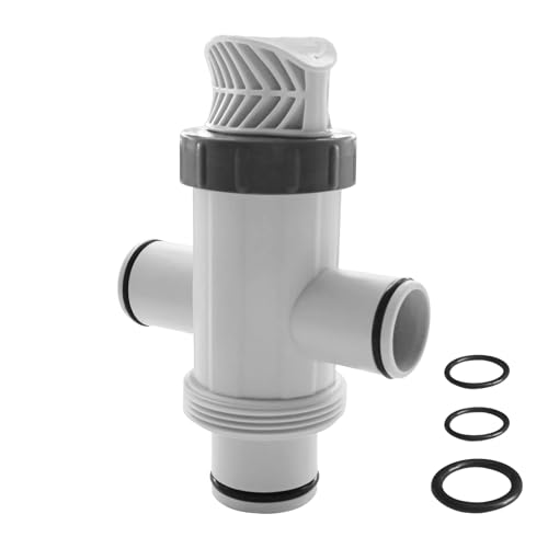 Pool Plunger Ventil für oberirdischen Pool, Doppelschlauch Plunger Ventil mit Dichtringe Kolbenventil Pool Ersatzteile Pool Zubehör Absperrventil für oberirdische Schwimmbecken Poolfilterpumpe (1pc) von Nexoria