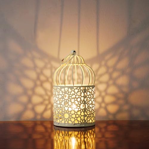 Ramadan Deko Teelichthalter, Räder Lichthaus Groß Teelichthalter Teelicht Kerzenhalter Modern Kerzenständer Vogelkäfigform Gold Teelichthaus Aus Metall Teelichthalter Tischdeko Für Ramadan (A) von Nexoria