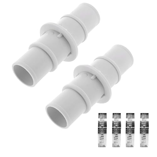Schlauchverbinder 38mm, Poolschlauch Adapter Schlauchverbinder Adapter 32mm auf 38mm Pool Schlauchadapter mit Schlauchschellen Poolschlauch für Den Pool (2pcs) von Nexoria