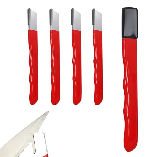 Schleifstein Messer, 5 Stück Tragbarer Messer Schärfen Diamant Schleifstein Rasenmäher Messerschärfer Diamant Messerschärfer Mehrzweck Werkzeugschärfer für Rasenmäher Gartengeräte (Rot) von Nexoria