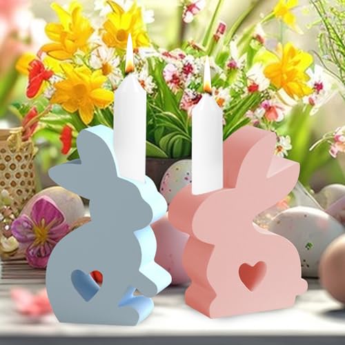 Silikonform Kerzenhalter, Osterhase Gießform Kerzenhalter Hase Silikon Gießform Kerzenhalter Silikonform Hase Silikonform Ostern Hase Giessform Silikon Silikonformen Gießformen Ostern (2PCS) von Nexoria