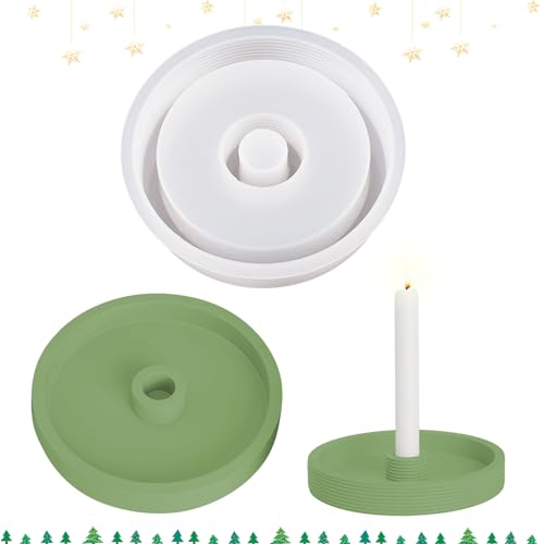 Silikonform Kerzenhalter, Runde Gießform Kerzenhalter Runder Gießform Kerzenhalter Stabkerze Silikon Kerzenformen Sterne Silikon Kerzenhalter Form Für Halloween Weihnachten (L) von Nexoria
