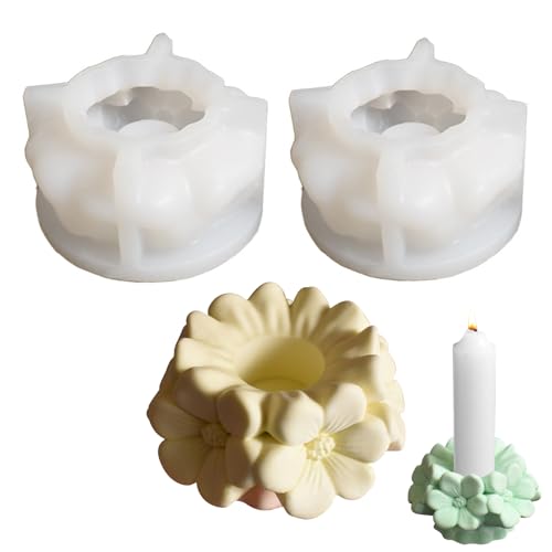 Silikonform Kerzenhalter, Silikonform Blumen Silikonformen Gießformen Blumen Gips zum Gießen Gießform Kerzenhalter Silikonform Frühling Giessformen Silikon Gießform Ostern für Stabkerzen (B) von Nexoria