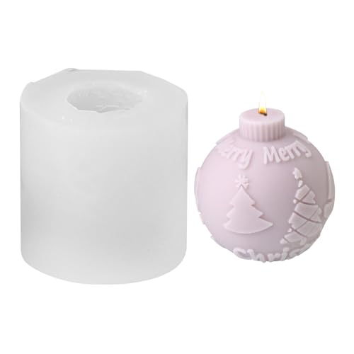 Silikonform Weihnachten Kerzenform, Silikonformen Gießformen Weihnachten Weihnachtsball Kerzenformen zum Gießen Kugel Silikonform Kerzen Formen Silikon Gießform Weihnachten für Handwerk (B) von Nexoria