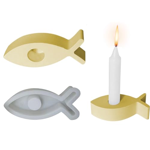 Silikonformen Gießformen, Fisch Silikonform Kerzenhalter Gießform Kerzenhalter DIY Fisch Kerzen halter Epoxidharz Formen Silikonform Fische Weihnachten für DIY Weihnachten von Nexoria
