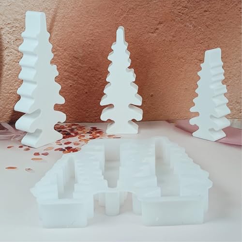 Silikonformen Gießformen Baum, 3 Stück Silikonform Weihnachtsbaum Silikonform Tannenbaum Gips Zum Gießen Gießformen Silikon Weihnachten Silikonformen gießformen Weihnachten für Kerzen Gips (D) von Nexoria