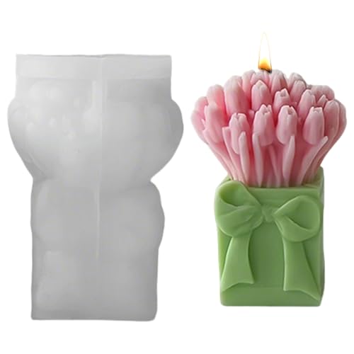 Silikonformen Gießformen Blumen, 3D Kerzen Silikonform Blumen Kerzenformen zum Gießen Gießformen Silikon Kerzen Tulpen Gips zum Gießen Silikonformen Kerzen für DIY Kerzen (A) von Nexoria