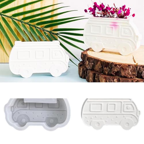 Silikonformen Gießformen Bus, 3D Camping Bus Silikonform Frühling Silikonform Bus Vase Gips zum Gießen Gießformen Silikon Frühling Silikonformen Gießformen Frühling für Gips Kerzen Vase von Nexoria