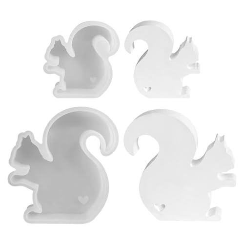 Silikonformen Gießformen Eichhörnchen, Eichhörnchen Gipsform Zum Gießen Silikonform Eichhörnchen Kerzenformen Zum Gießen Silikon Gießformen Giessform Silikon Für Kerzen Gips Handwerk (2Pcs) von Nexoria