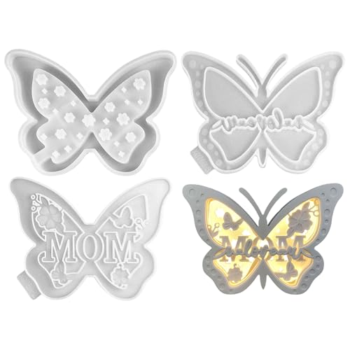 Silikonformen Gießformen Frühling, 3 Stück 3D Schmetterling Silikonform Frühling Silikonform Schmetterling Gips zum Gießen Gießformen Silikon Frühling Gießform Schmetterling mit Panel für Muttertag von Nexoria
