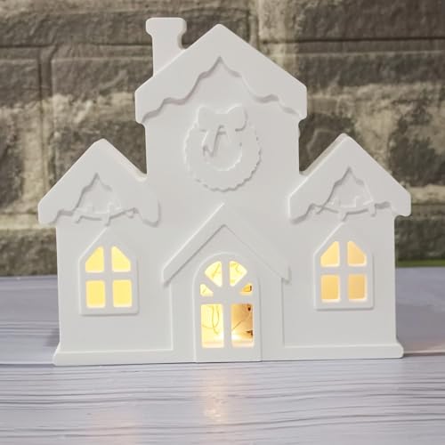 Silikonformen Gießformen Häuser, 3D Silikonform Haus mit Kranz Gießformen Silikon Häuser Gips zum Gießen Silikonformen Häuser mit Fenster Silikonform Weihnachten für Gips Kerzen von Nexoria