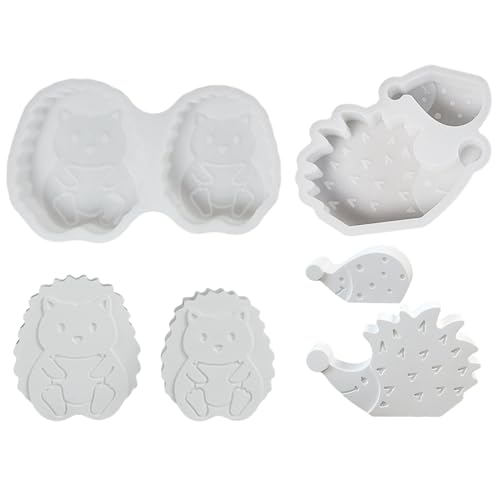Silikonformen Gießformen Herbst, 2 Stück Igel Silikonform Herbst Gießformen Silikon Igel Gips zum Gießen Silikonform Igel Kerzen Formen Silikon Silikonformen Herbst für DIY Gips Kerzen (C) von Nexoria