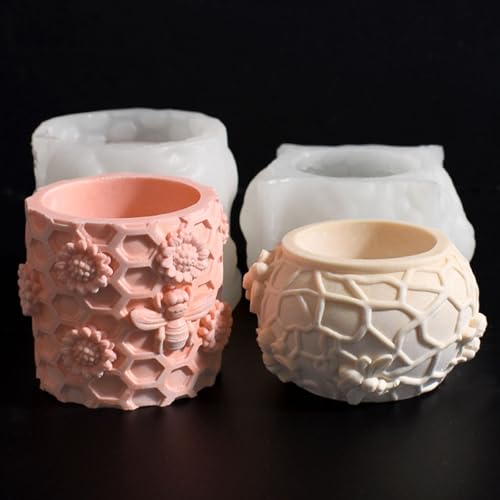 Silikonformen Gießformen Kerzenhalter, 2 Stück Biene Silikonform Frühling Silikonform Kerzenhalter mit Biene Silikon form Vase Kerzenglas Gießformen Silikon Frühling für Teelichter Vorratsgefäß Silikonformen Gießformen Kerzenhalter, 2 Stück Biene Silikonform Frühling Silikonform Kerzenhalter mit Biene Silikon form Vase Kerzenglas Gießformen Silikon Frühling für Teelichter Vorratsgefäß von Nexoria