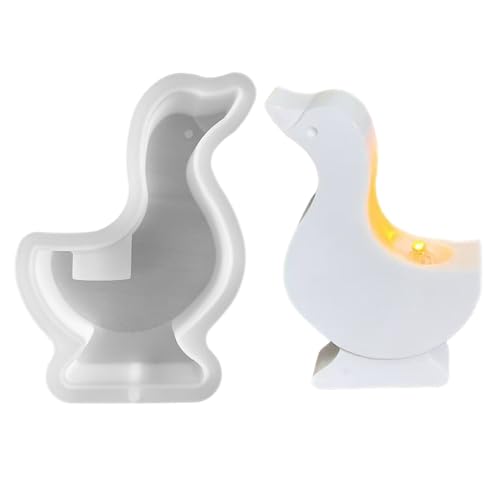 Silikonformen Gießformen Kerzenhalter, Ente Silikonform Kerzenhalter Gießformen Silikon Tier Gipsform zum Gießen Tier Giessform Silikon Gießform Kerzenhalter für Stabkerzen Teelichter (A) von Nexoria