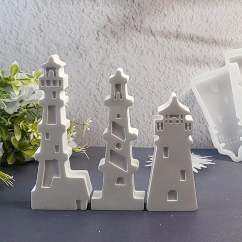 Silikonformen Gießformen Leuchtturm, Silikonform Leuchtturm Silikonformen Gießformen Ostern Silikonform Haus Gießform Leuchtturm Gips Zum Gießen Giessformen Silikon Ostern für Gips Kerzen (A) von Nexoria